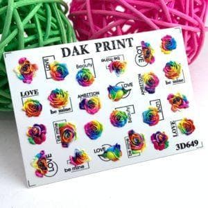 Наклейки для ногтей слайдер дизайн 3D 649