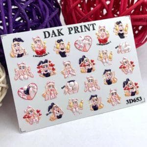 Наклейки для ногтей слайдер дизайн 3D 653