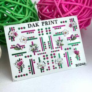 Наклейки для ногтей слайдер дизайн B3D66