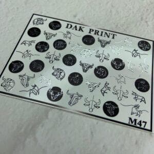 Наклейки для ногтей слайдер дизайн  M 047 silver