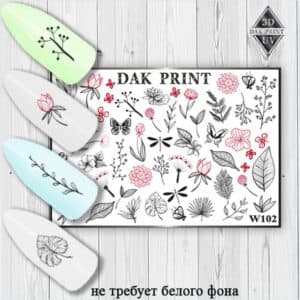 Наклейки для ногтей слайдер дизайн W 102