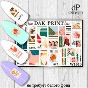 Наклейки для ногтей слайдер дизайн  W 1020