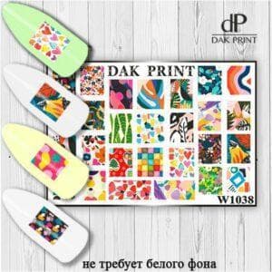Наклейки для ногтей слайдер дизайн  W 1038