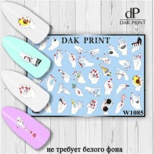 Наклейки для ногтей слайдер дизайн  W 1085
