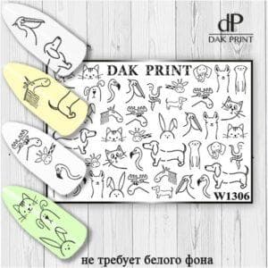 Наклейки для ногтей слайдер дизайн  W 1306