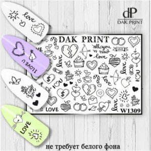 Наклейки для ногтей слайдер дизайн  W 1309