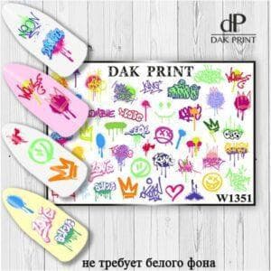 Наклейки для ногтей слайдер дизайн  W 1351