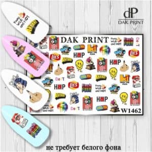 Наклейки для ногтей слайдер дизайн  W 1462