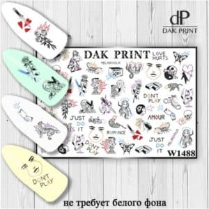 Наклейки для ногтей слайдер дизайн  W 1488