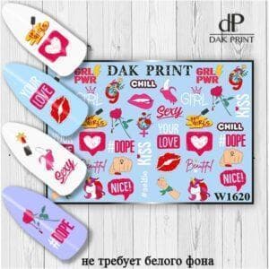 Наклейки для ногтей слайдер дизайн  W 1620