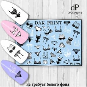 Наклейки для ногтей слайдер дизайн  W 1796