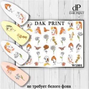 Наклейки для ногтей слайдер дизайн  W 1801