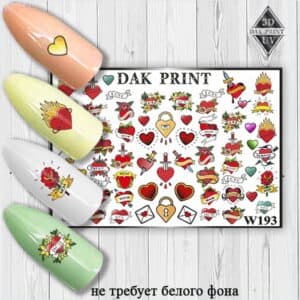 Наклейки для ногтей слайдер дизайн W 193