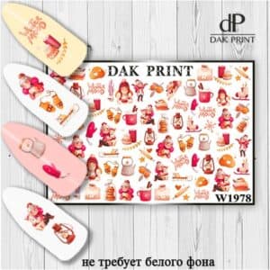 Наклейки для ногтей слайдер дизайн  W 1978