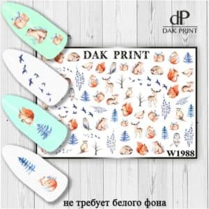 Наклейки для ногтей слайдер дизайн  W 1988