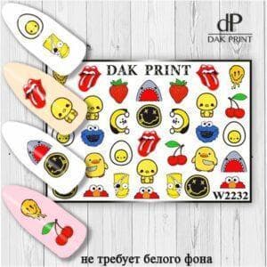 Наклейки для ногтей слайдер дизайн  W 2232