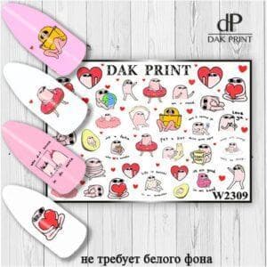 Наклейки для ногтей слайдер дизайн  W 2309