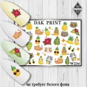 Наклейки для ногтей слайдер дизайн W 234