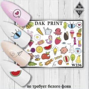 Наклейки для ногтей слайдер дизайн W 236