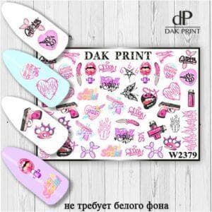 Наклейки для ногтей слайдер дизайн  W 2379
