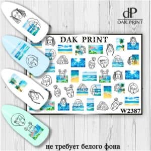 Наклейки для ногтей слайдер дизайн  W 2387
