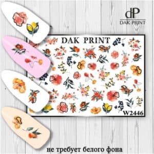 Наклейки для ногтей слайдер дизайн  W 2446