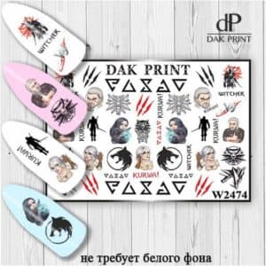 Наклейки для ногтей слайдер дизайн  W 2474
