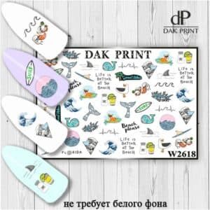 Наклейки для ногтей слайдер дизайн  W 2618