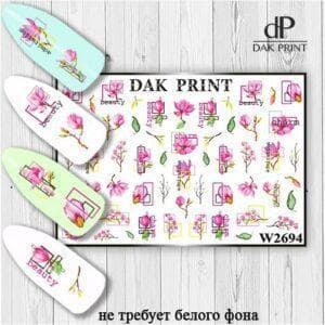 Наклейки для ногтей слайдер дизайн  W 2694
