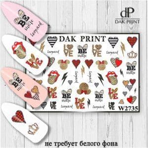Наклейки для ногтей слайдер дизайн  W 2735