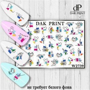 Наклейки для ногтей слайдер дизайн  W 2739
