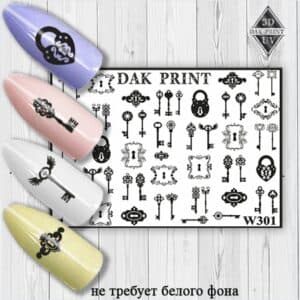 Наклейки для ногтей слайдер дизайн W 301b