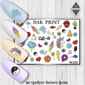 Наклейки для ногтей слайдер дизайн W 335