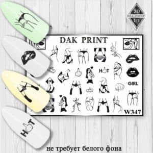 Наклейки для ногтей слайдер дизайн W 347