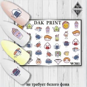 Наклейки для ногтей слайдер дизайн W 381