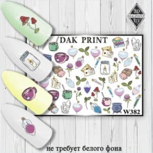 Наклейки для ногтей слайдер дизайн W 382