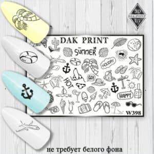 Наклейки для ногтей слайдер дизайн W 398