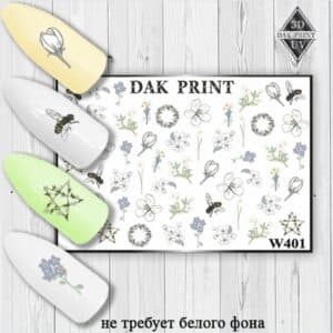 Наклейки для ногтей слайдер дизайн W 401