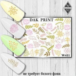 Наклейки для ногтей слайдер дизайн W 411