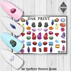 Наклейки для ногтей слайдер дизайн W 413