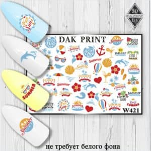 Наклейки для ногтей слайдер дизайн W 421