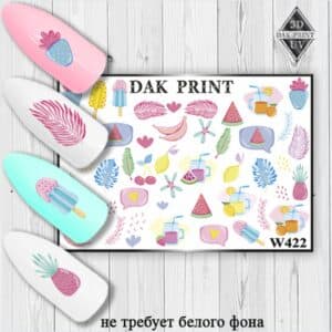 Наклейки для ногтей слайдер дизайн W 422