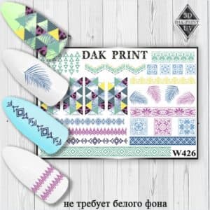 Наклейки для ногтей слайдер дизайн W 426