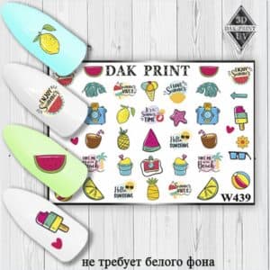 Наклейки для ногтей слайдер дизайн W 439