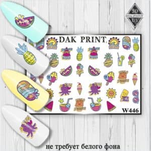Наклейки для ногтей слайдер дизайн W 446
