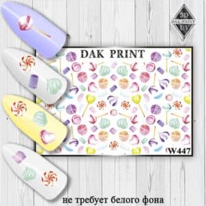 Наклейки для ногтей слайдер дизайн W 447