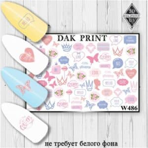 Наклейки для ногтей слайдер дизайн W 486