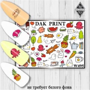 Наклейки для ногтей слайдер дизайн W 495