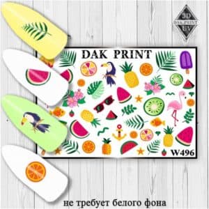 Наклейки для ногтей слайдер дизайн W 496