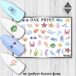 Наклейки для ногтей слайдер дизайн W 542